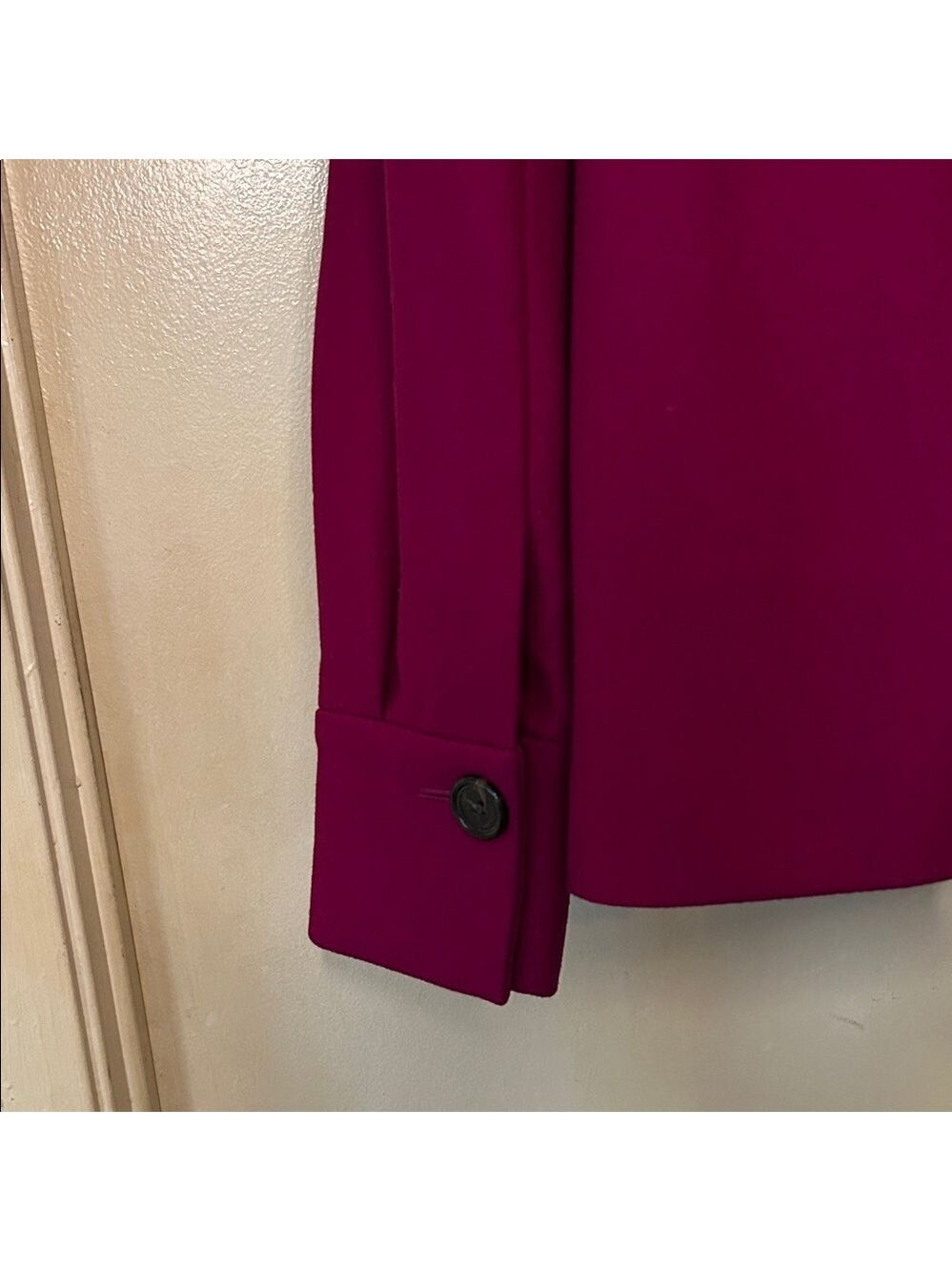Banana Republic Women's Magenta Double-Breasted Pea Coat size S - Picture 11 of 16